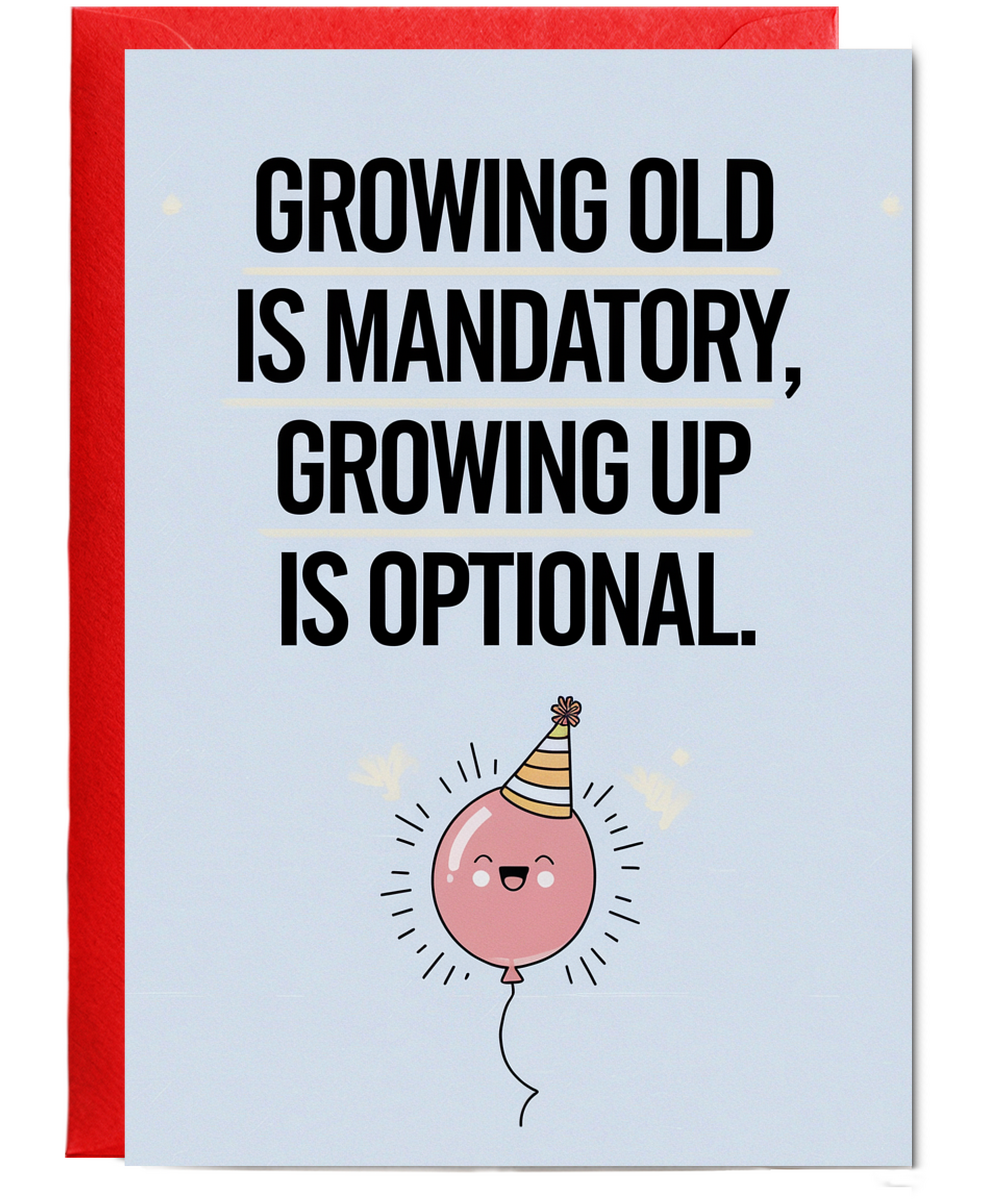 Growing old is mandatory, growing up is optional.