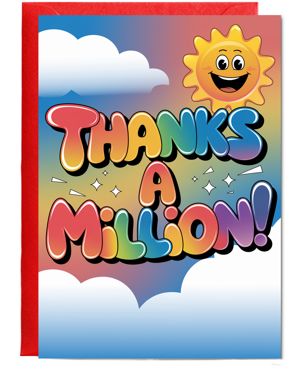 Thanks a Million Card rainbow happy