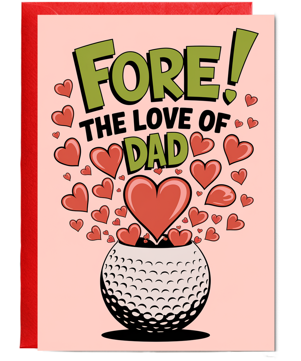 Happy Birthday Card Fore Love of Dad Golf