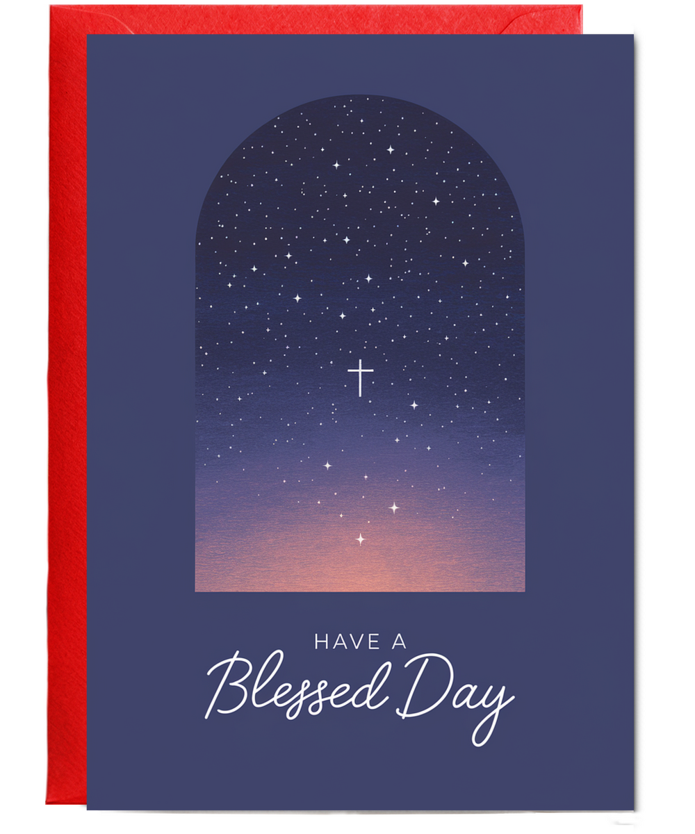 Have a Blessed Day Card Christianity Cross