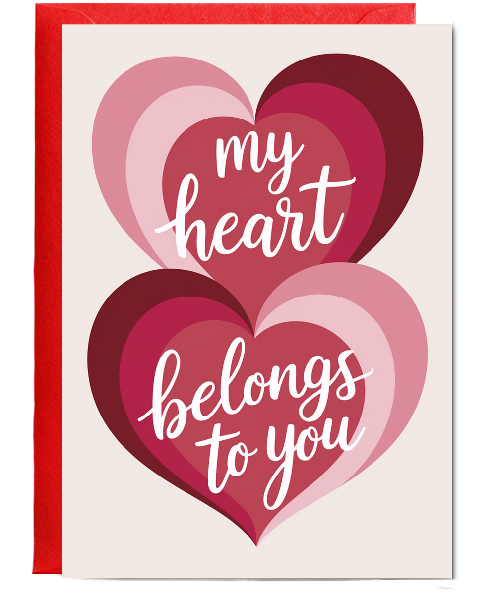 Anniversary Card for husband wife My Heart Belongs to You