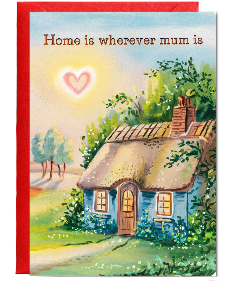 Home is Wherever Mum Is Mothers Day Card
