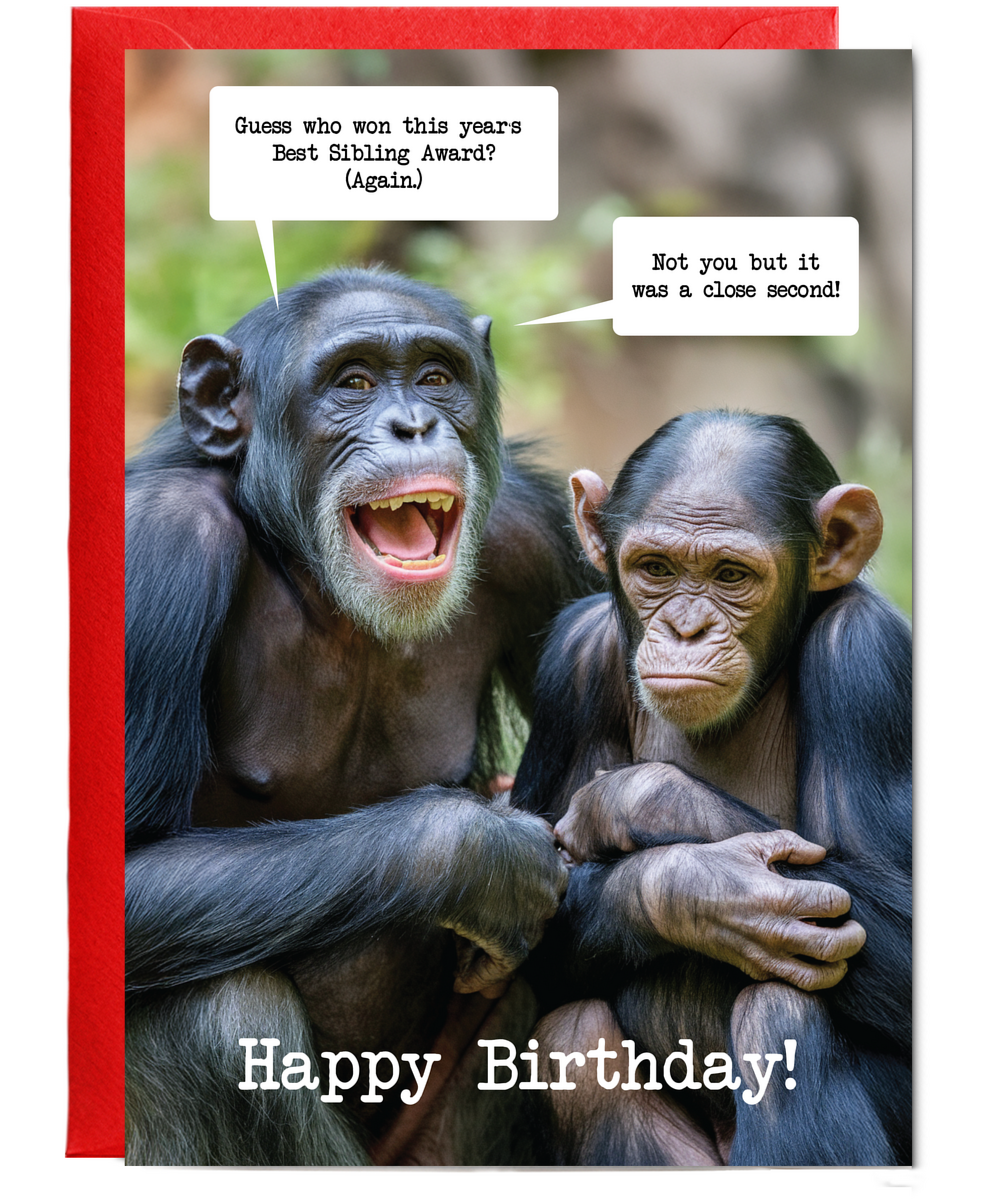Birthday card guess who won best sibling award