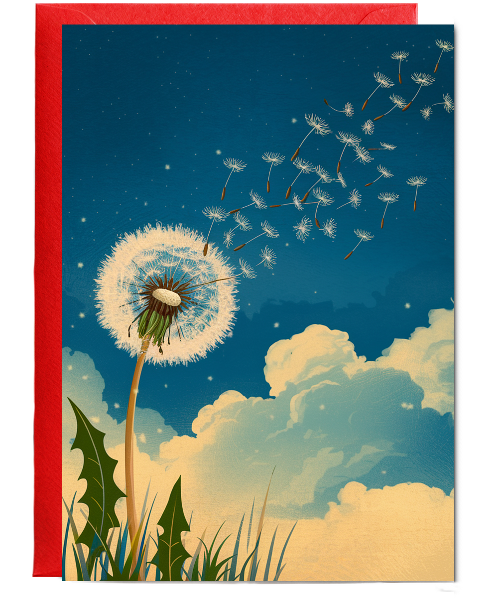 dandelion blowing in the wind