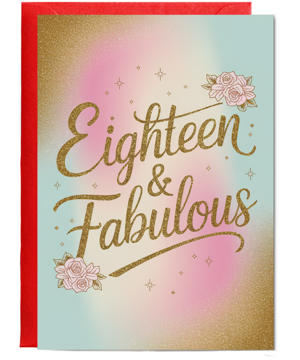 18th Birthday Card for her Eighteen Fabulous