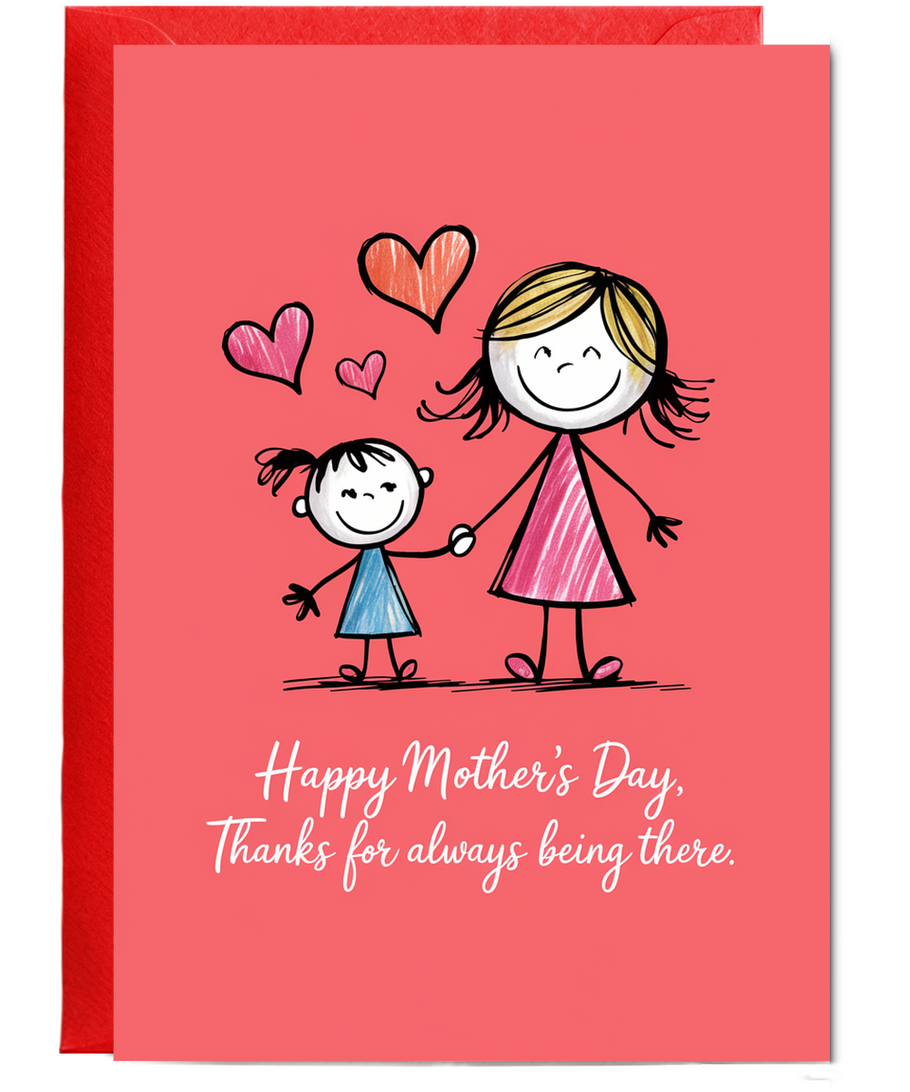 Mothers Day Card Thanks for Always Being There