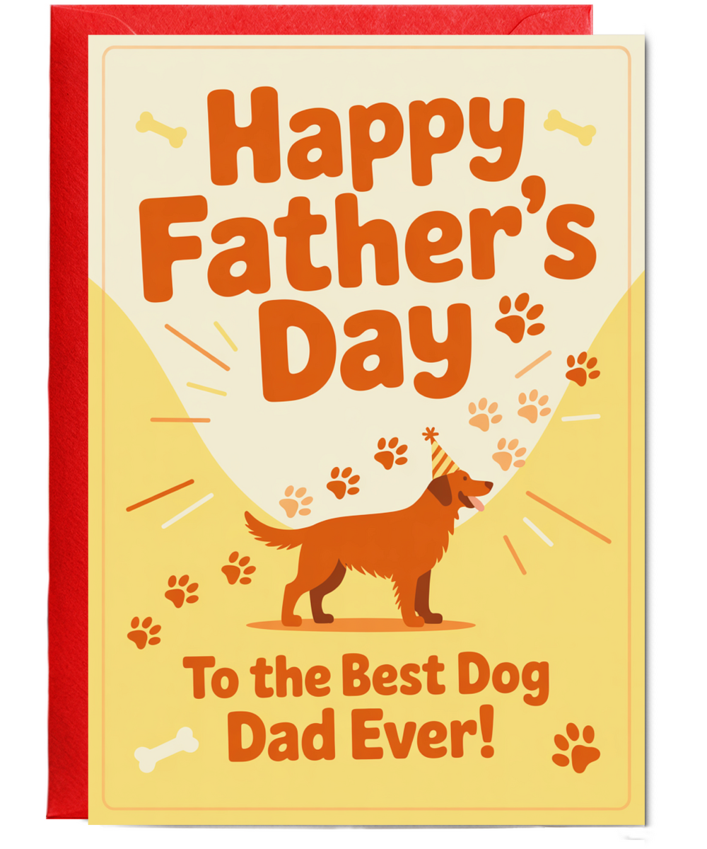 Happy Fathers Day to the Best Dog Dad for Pet Owners with Party Pup
