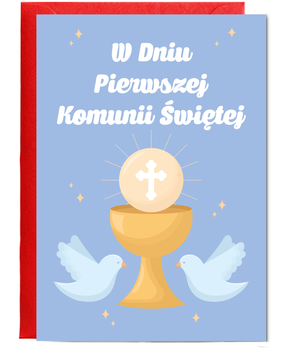Polish First Holy Communion Card W Dnui Pierwszej Komunii Sweitej