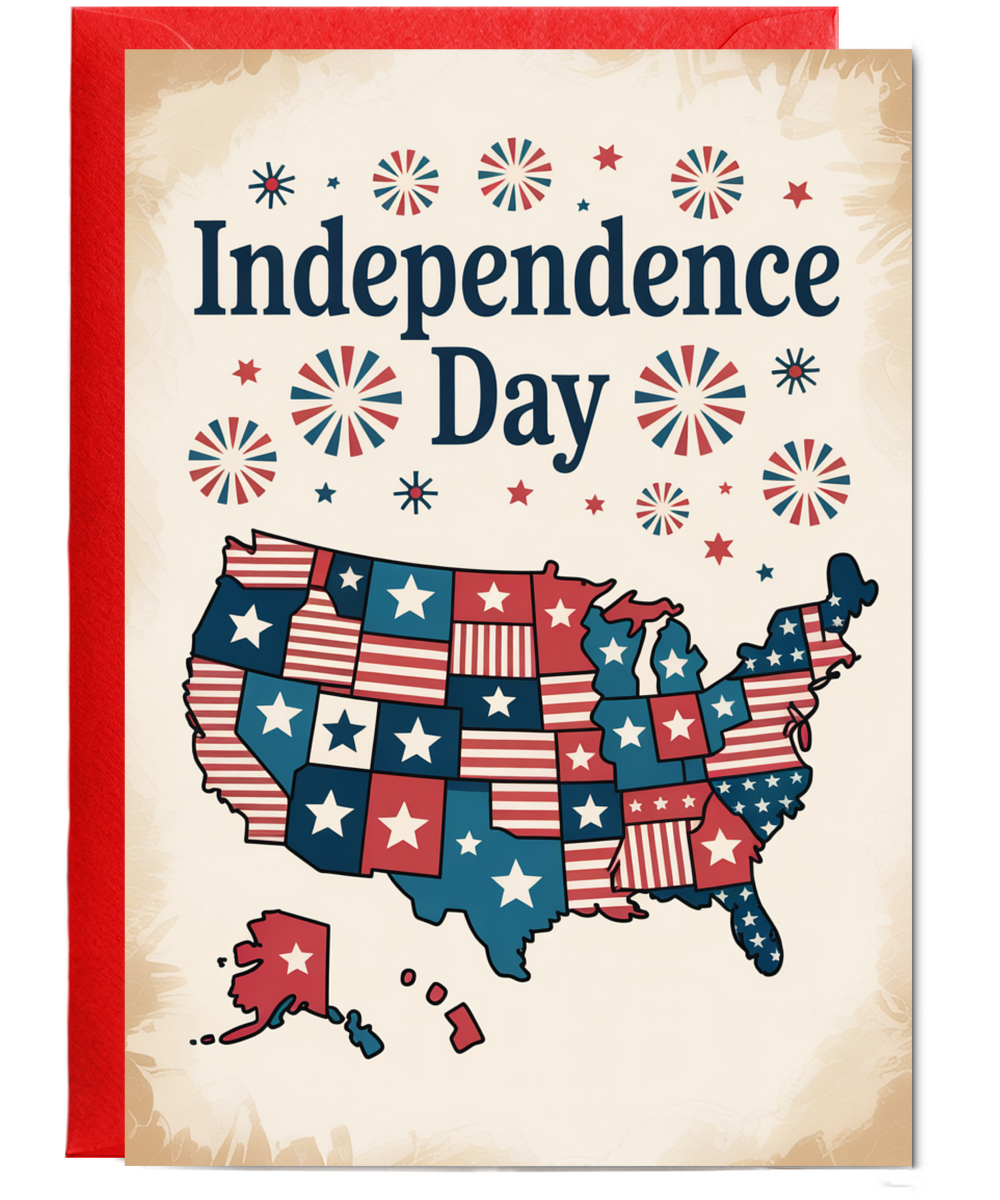 Independance day map of america
