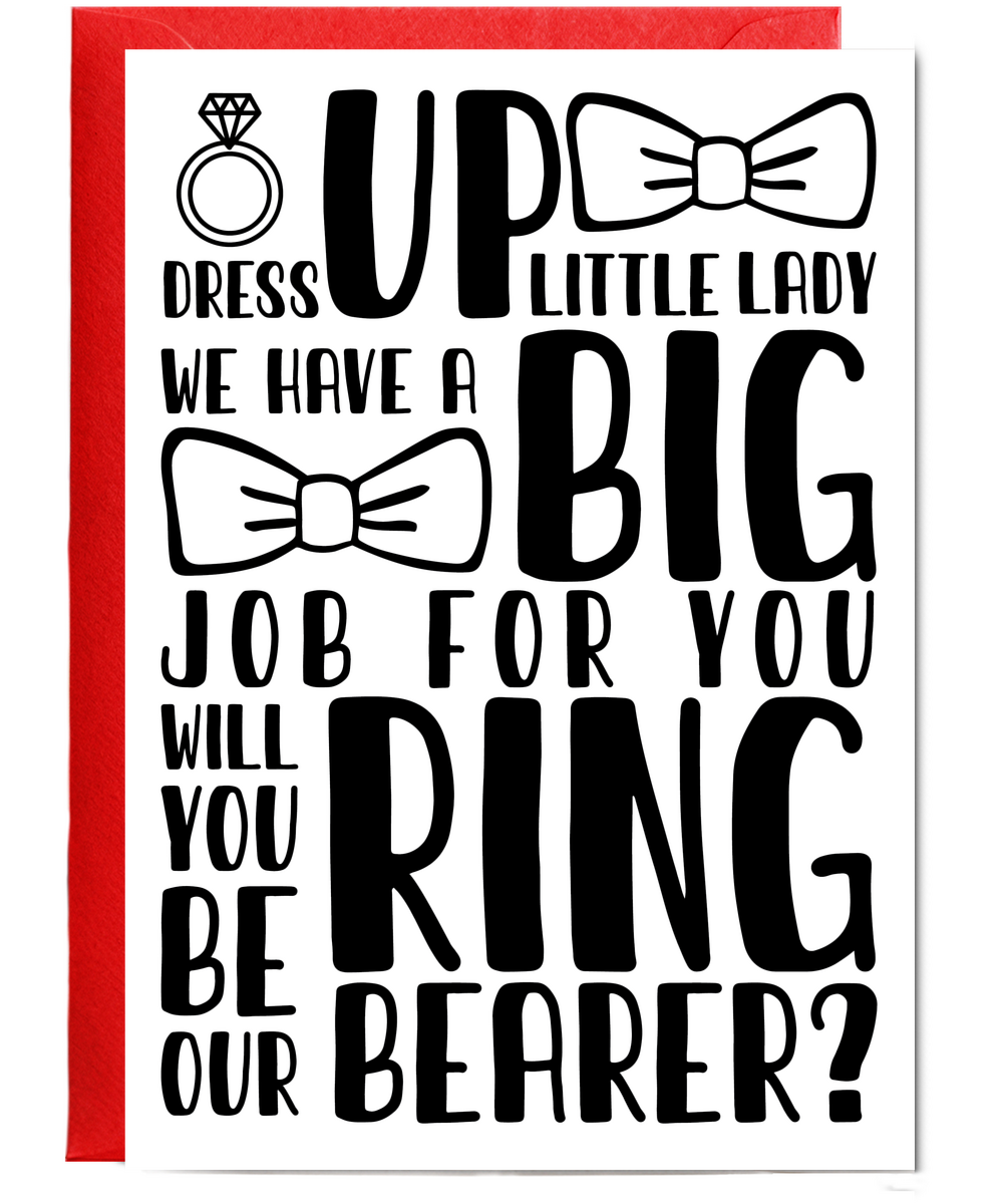 Will you be our ring bearer little lady