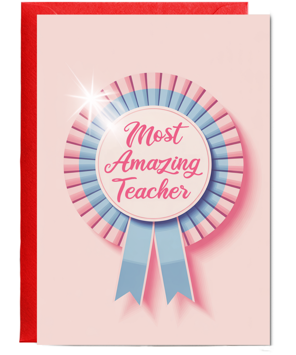 Teacher Thank You Card for Dance Teacher Feminine Rosette Award