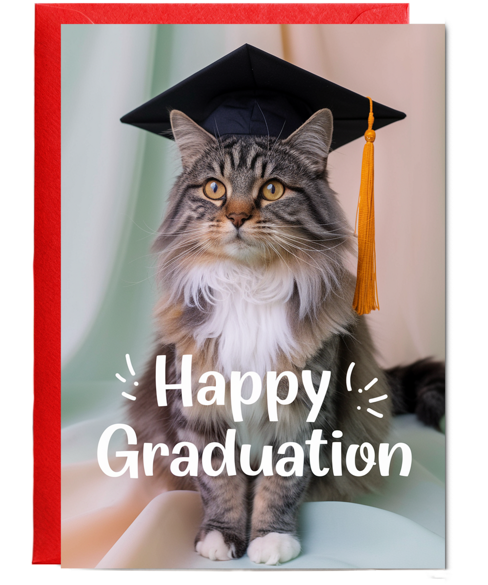 Happy Graduation with Cat with a Cap