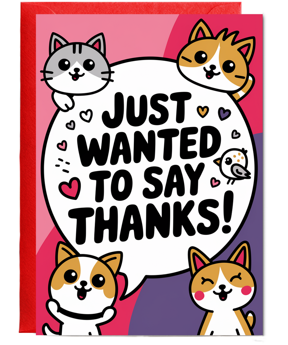 Just Wanted to Say Thanks Card Cats kitten