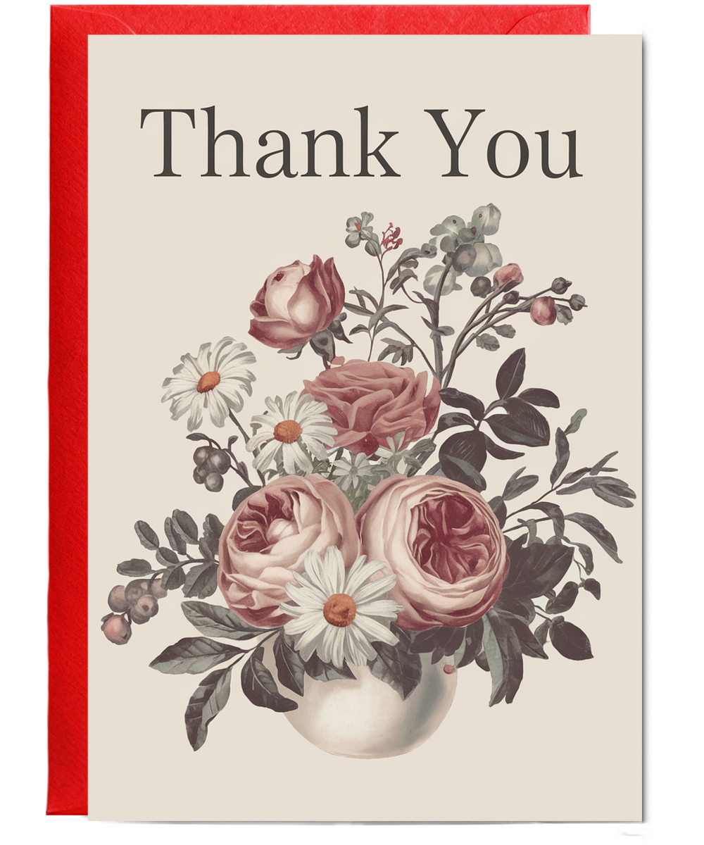 Thank You - Vintage Floral Arrangement