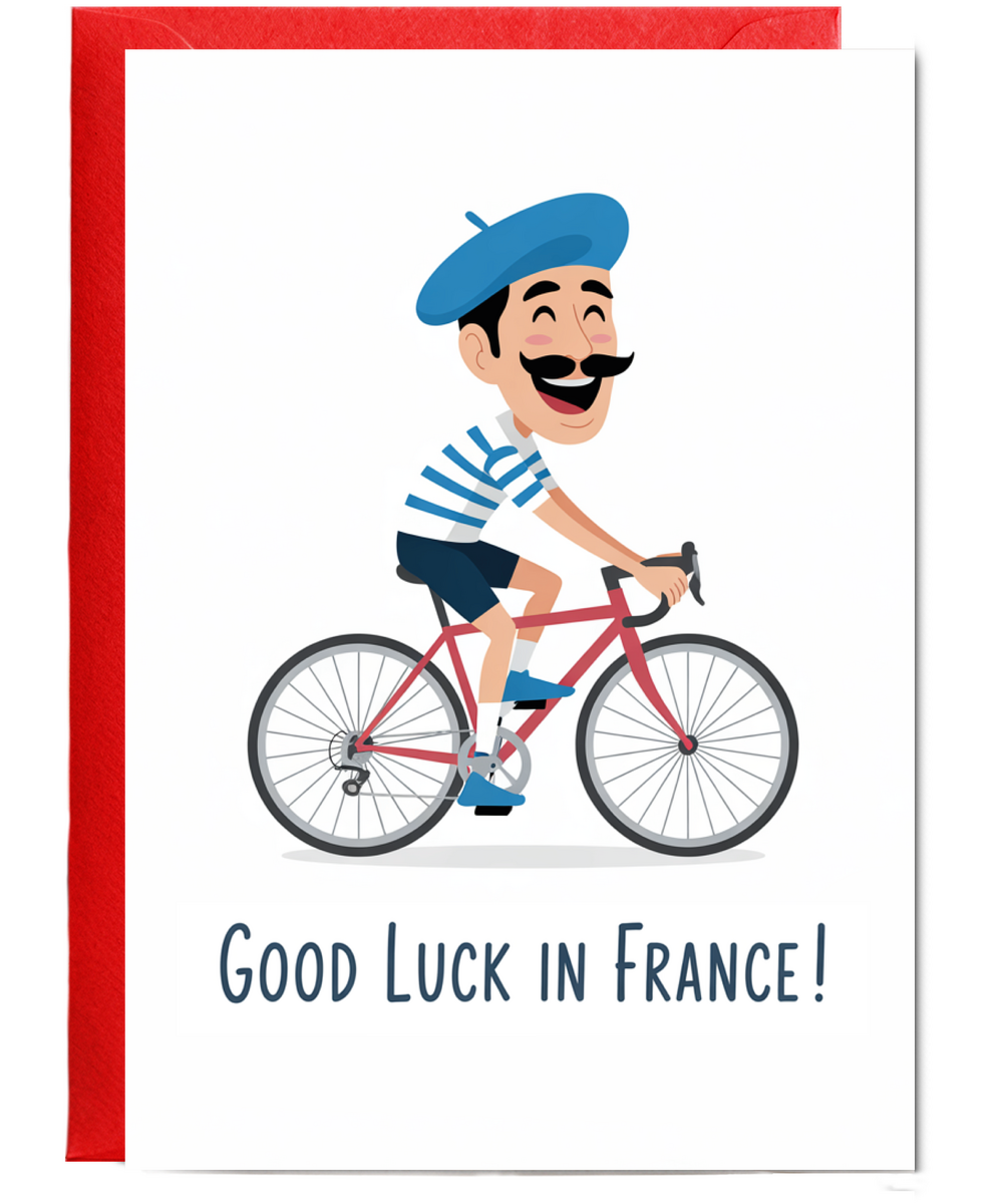 Good Luck Card for Cycling Tour Sports Trip Race in France