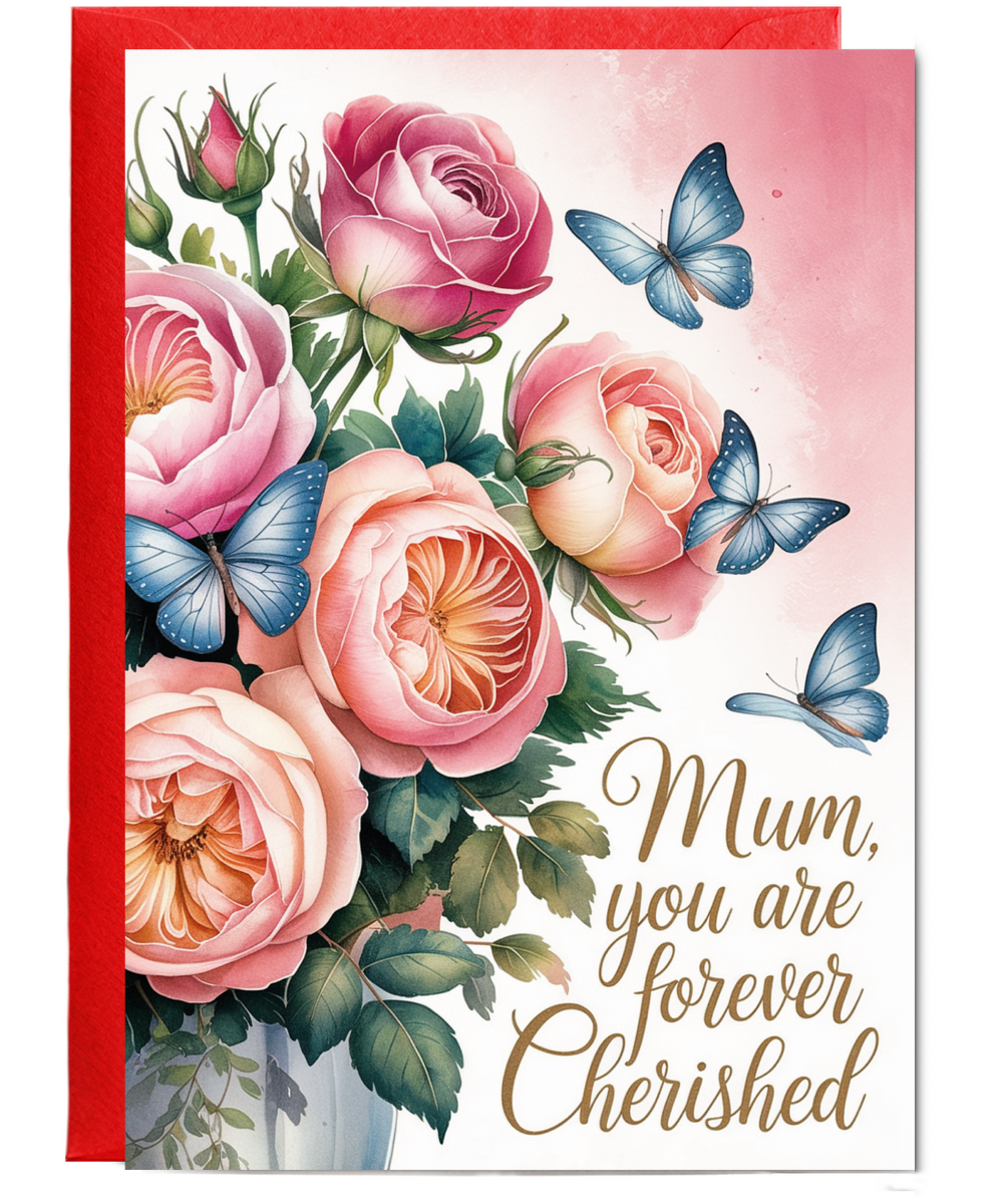 Mum You are Forever Cherished with Butterfly Bouquet