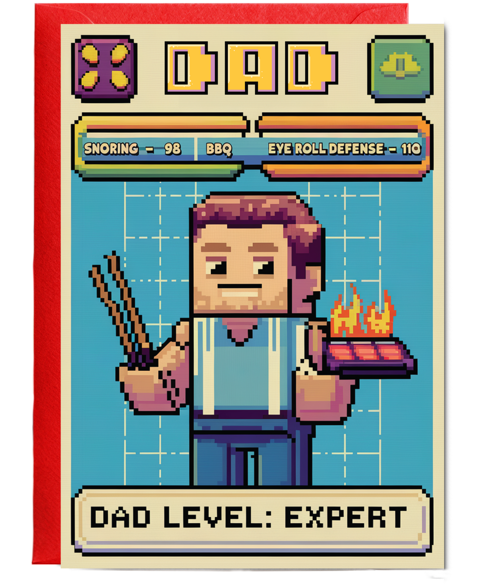Fathers day Pixel game card