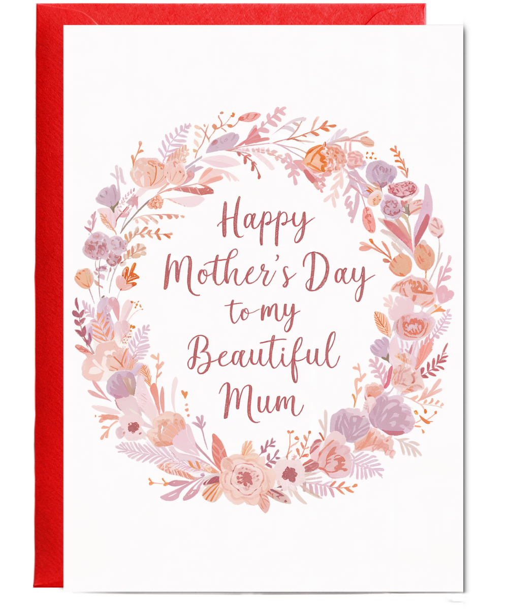 Happy mother's day to my beautiful mum wreath