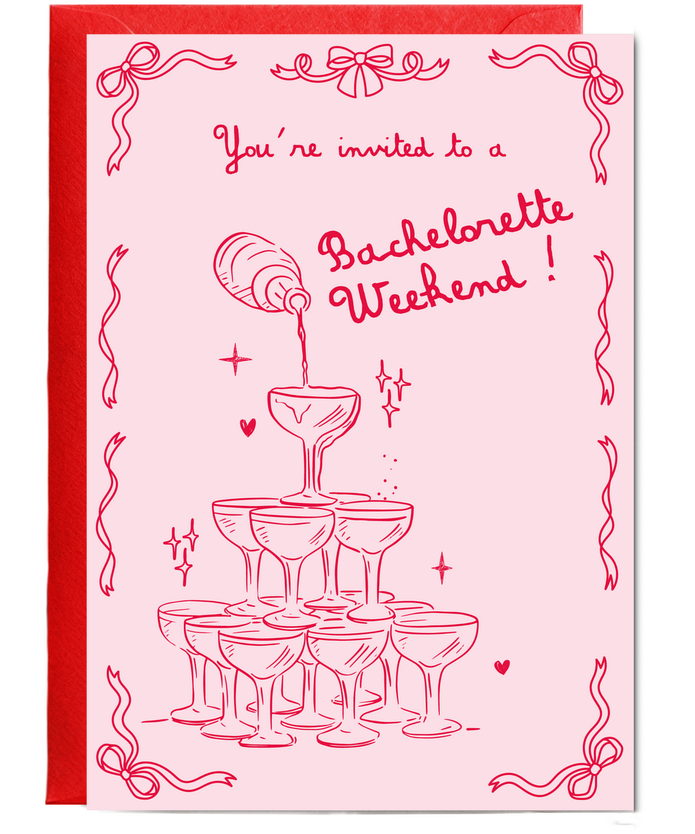 Bachelorette Weekend Invite Coquette Style