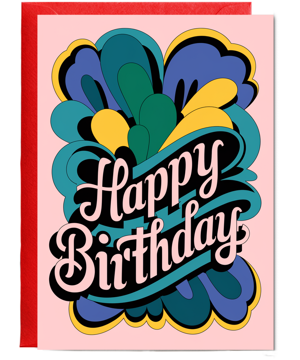 Happy Birthday Card Mural abstract
