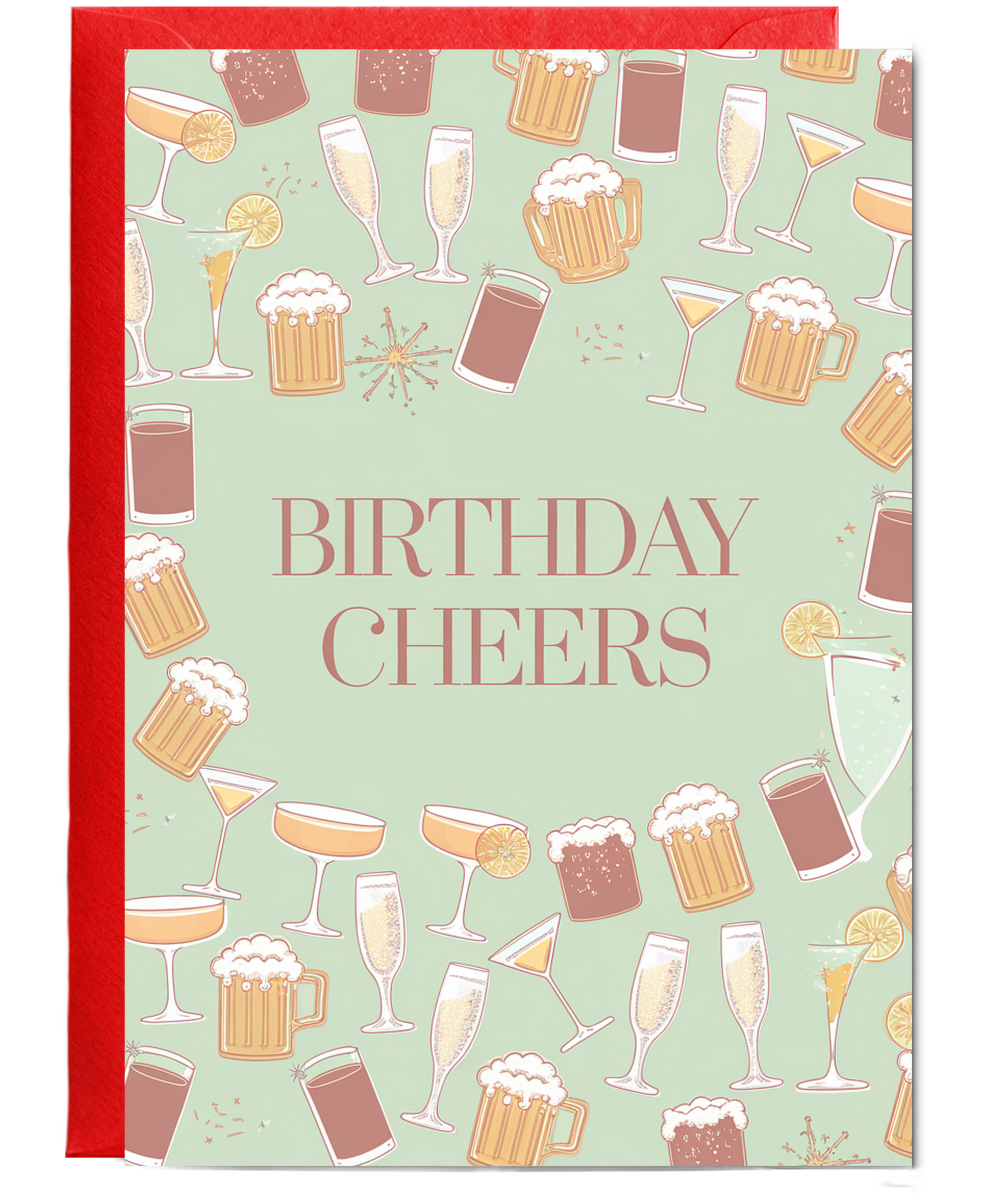 Birthday Cheers Card for Man Beer ipa larger