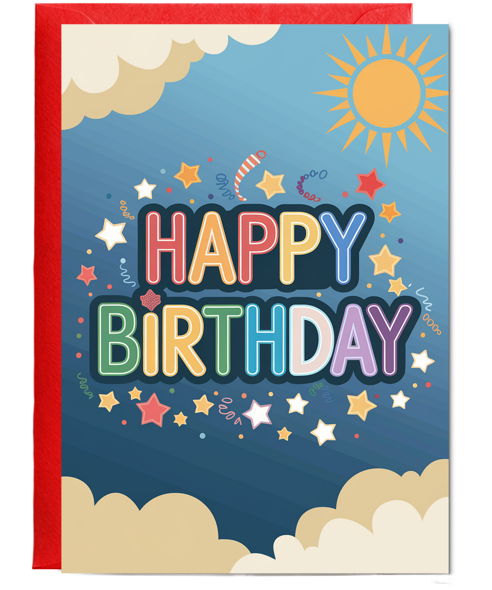 Happy Birthday in Rainbow Letters