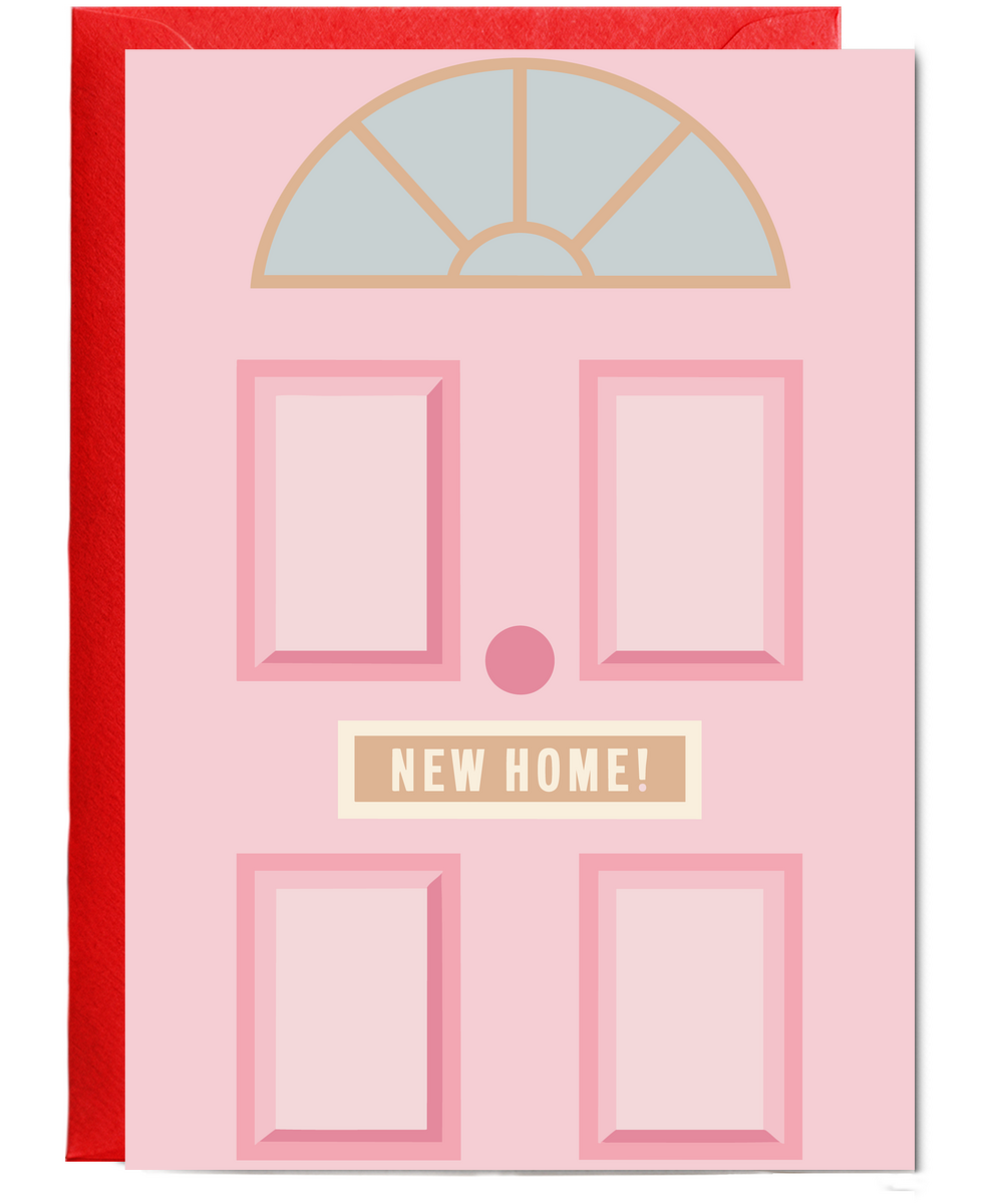 new home pink door