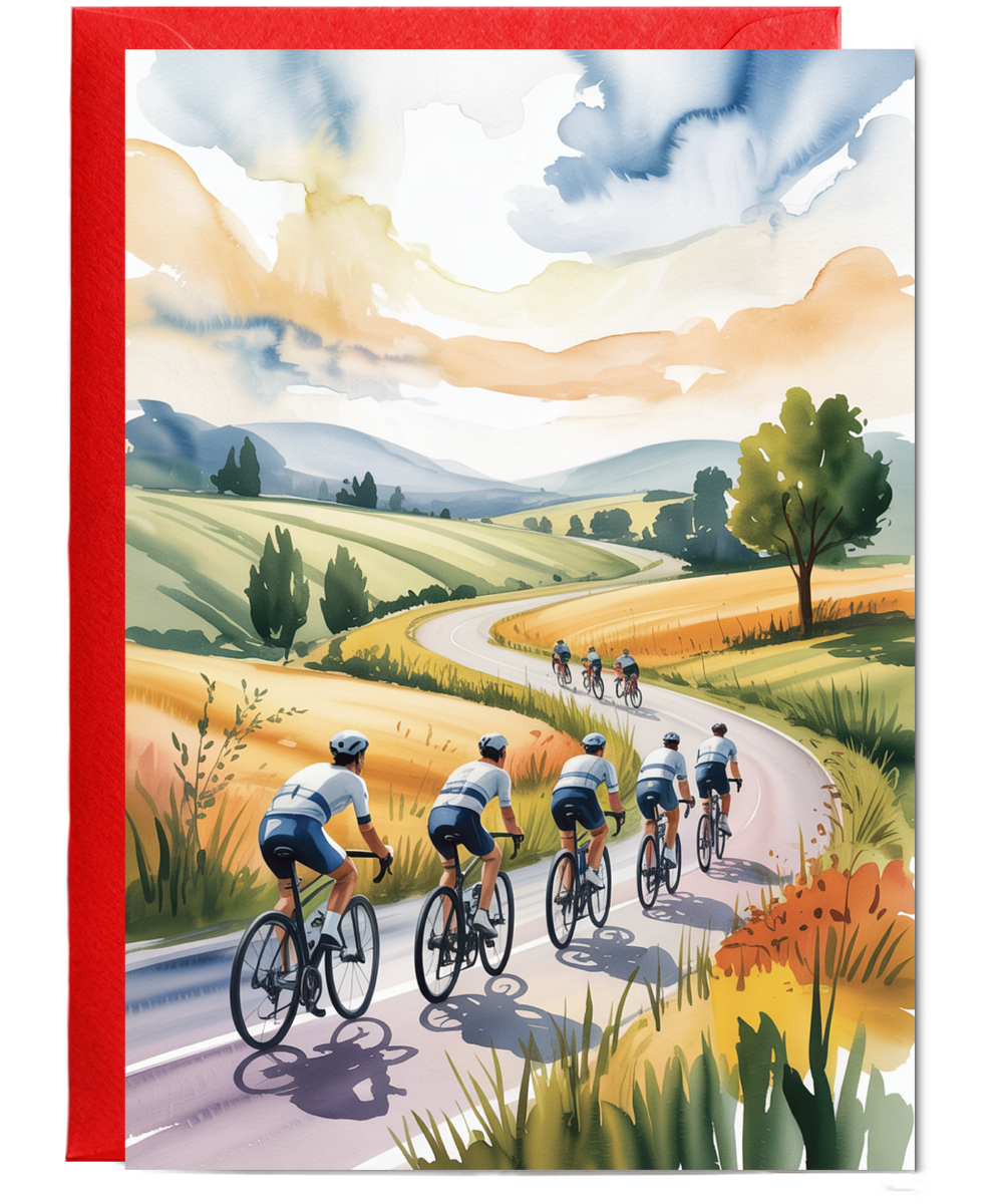 Watercolour Countryside Group Ride