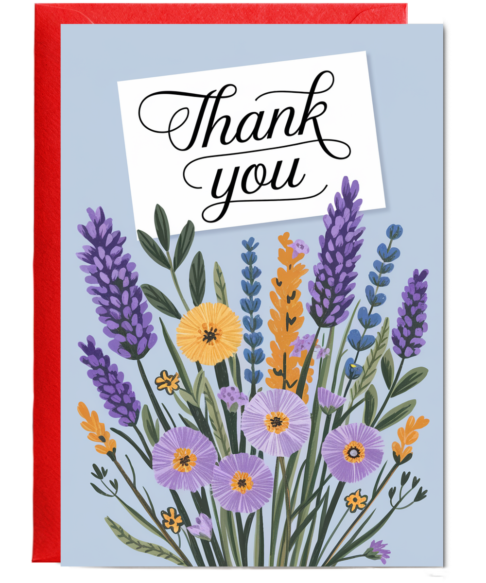 Thank You - Lavender and Wildflower Design
