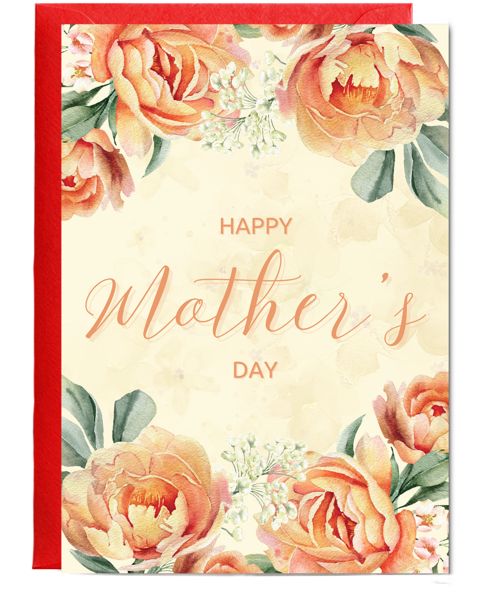 happy mother's day orange peonies