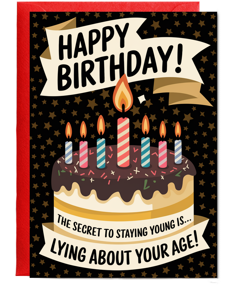 Happy Birthday Card Lying About Your Age