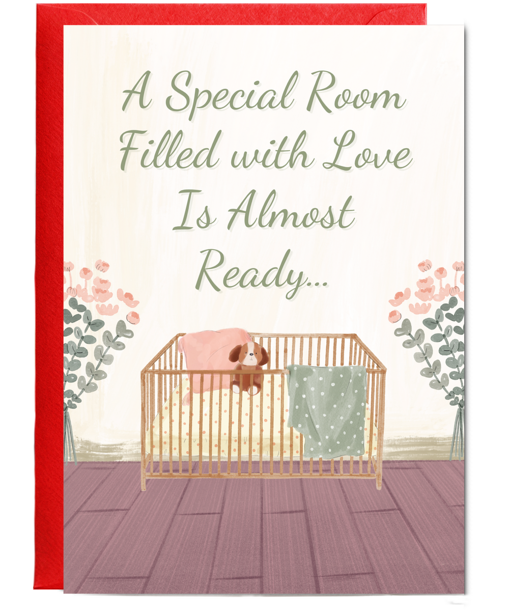 pregnancy card a special room filled with love is almost ready