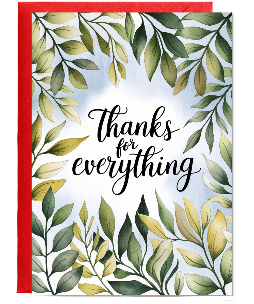 Thanks for Everything Card for mum dad