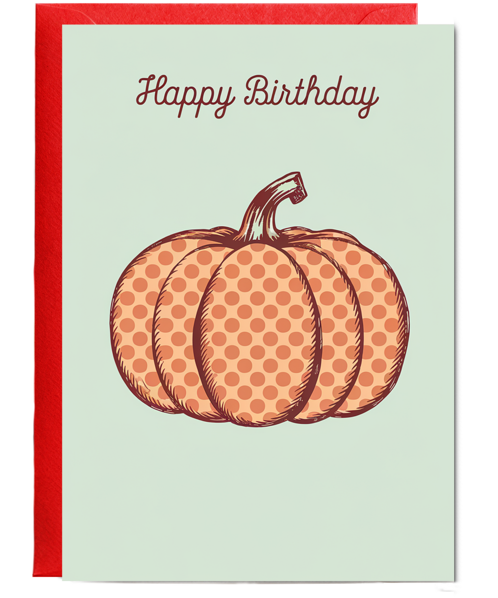 Happy Birthday card pumpkin Kusama style