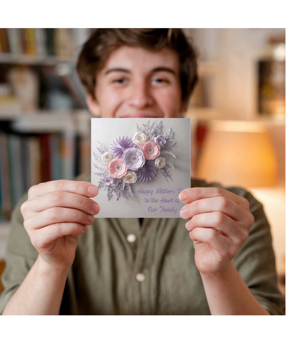 3D effect flower Happy Mother’s Day to the Heart of Our Family