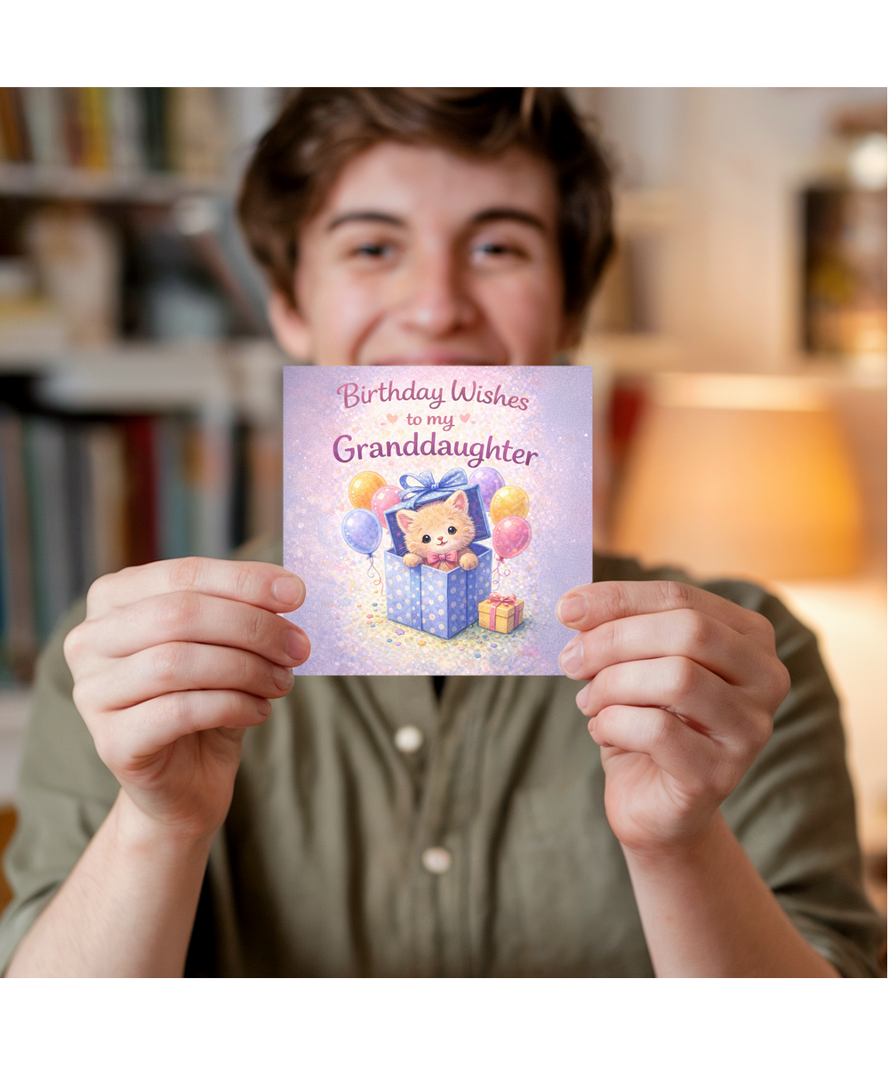 Birthday wishes to my Granddaughter adorable kitten