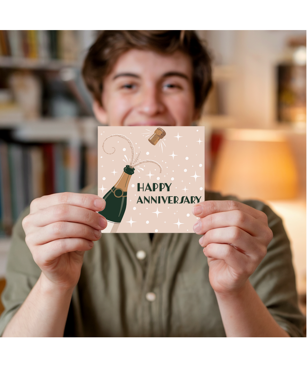 happy anniversary champagne pop
