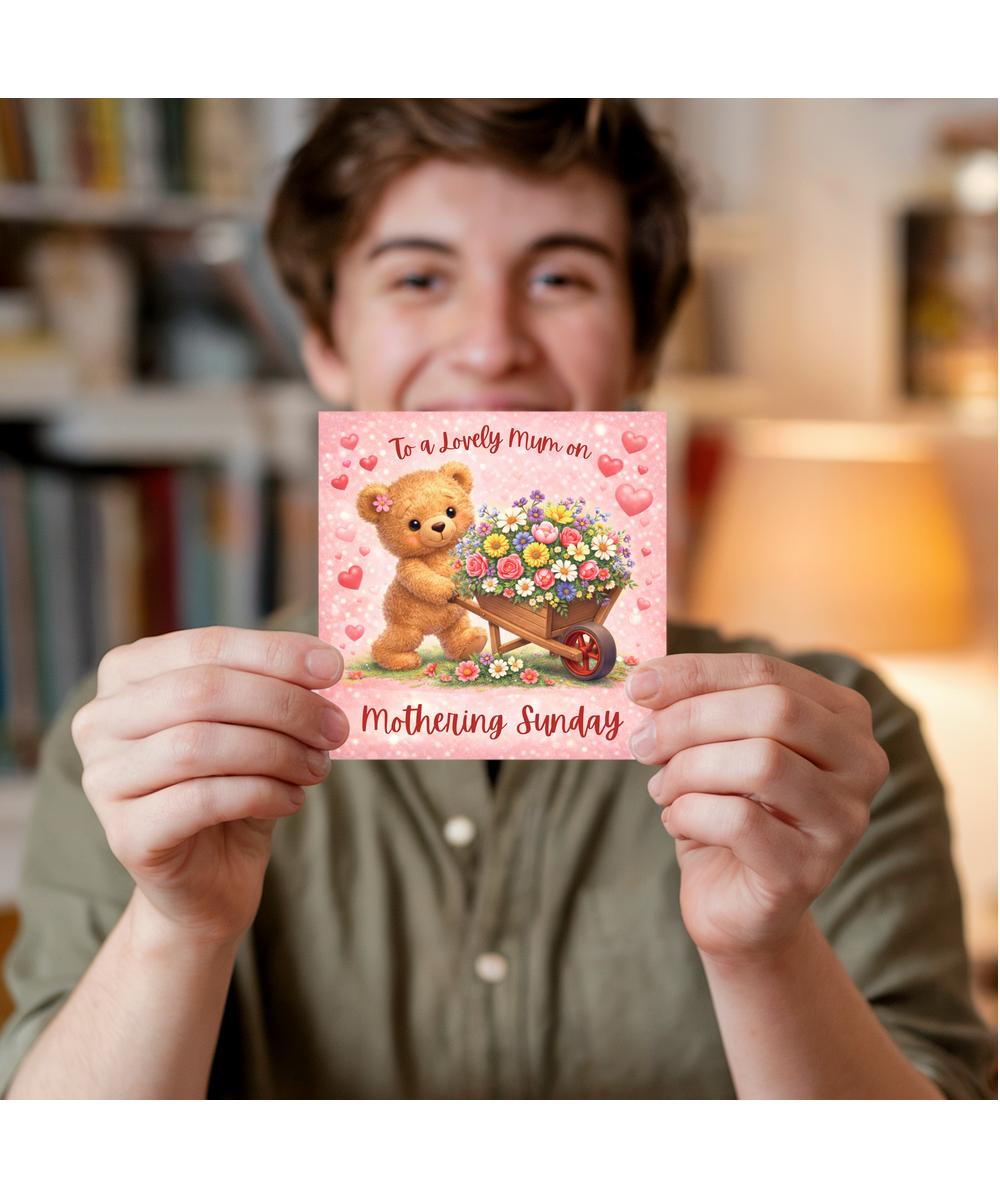 To a lovely mum on Mothering Sunday, adorable teddy