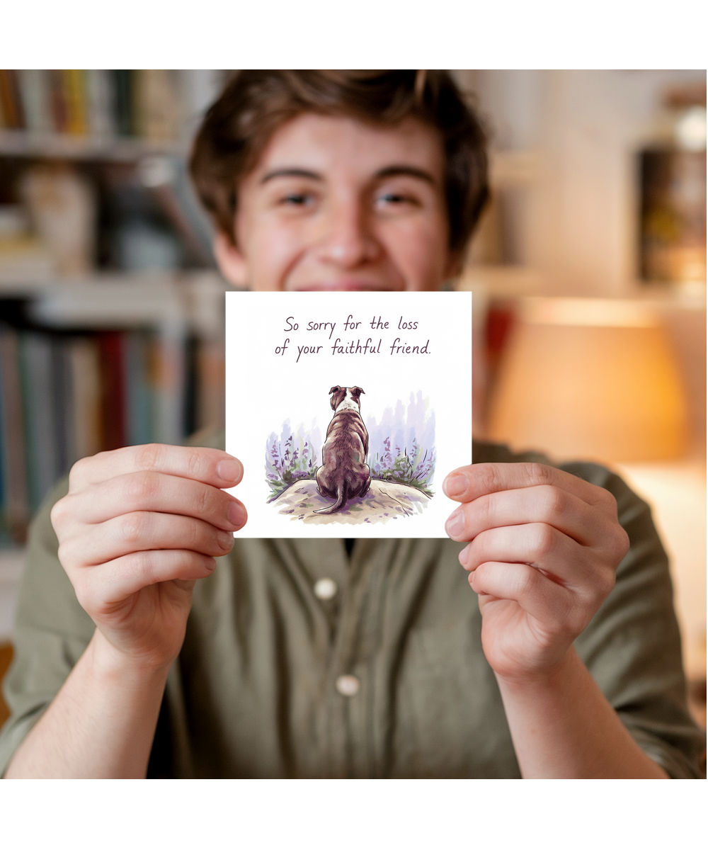 Sympathy Card for the Loss of a Pet Dog Faithful Friend Staffordshire Bull Terrier