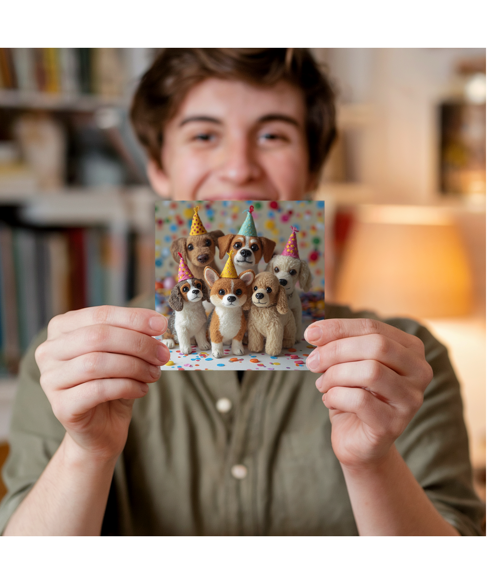 2D Felt Style Birthday party dogs