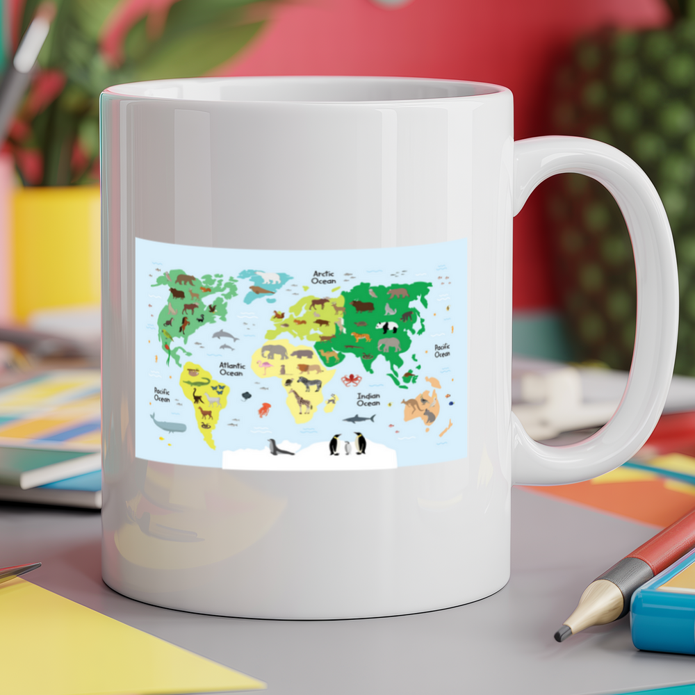 World map of animals