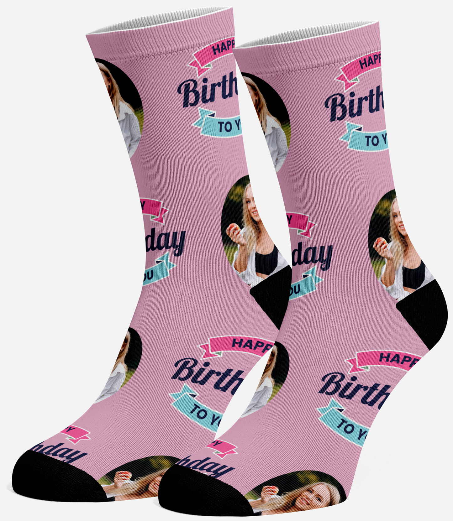 SockYeah - Personalised Happy Birthday Pink Socks