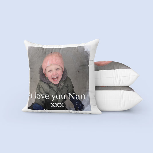 Personalised Photo and Text Cushion 40 x 40cm