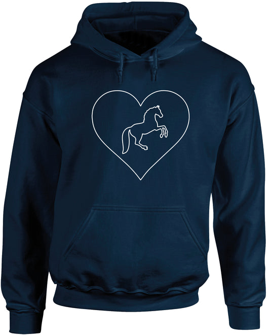Heart Horse Riding unisex Hoodie hooded top