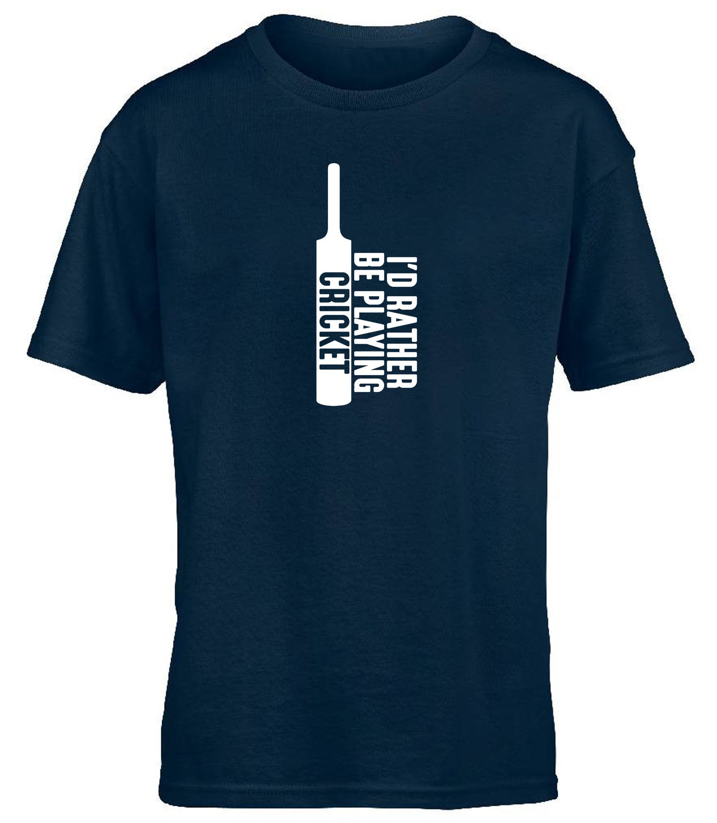 I'd Rather Be Playing Cricket (Printed Vertically) children's T-shirt