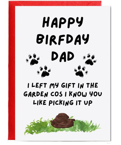 Funny Dog Dad Birthday Card from the Dog Poo Joke