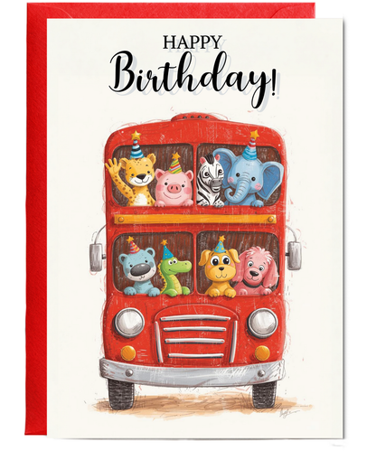 Happy Birthday animal bus