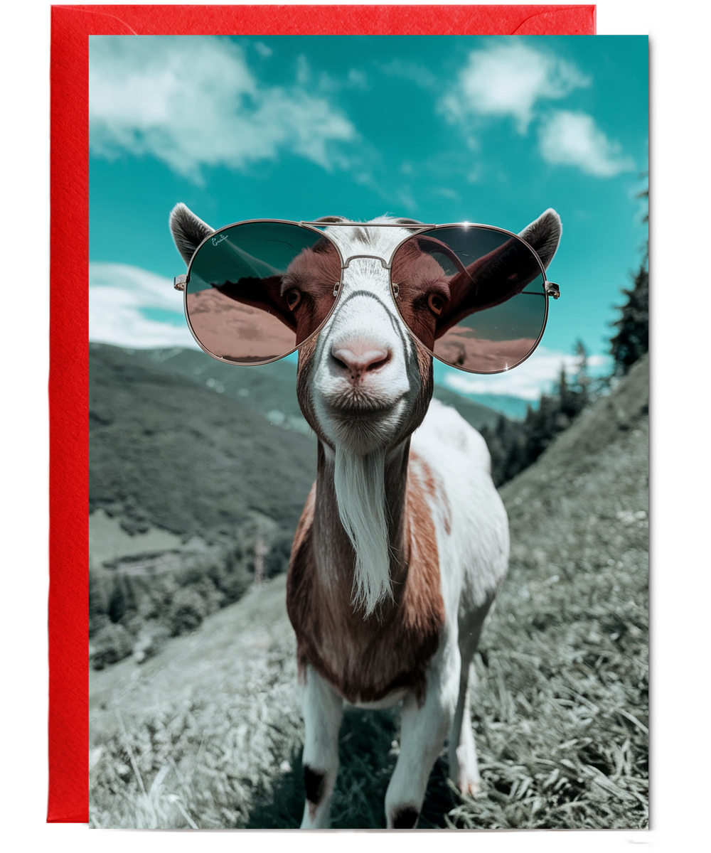 Goat with Oversized Sunglasses