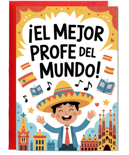 Thank you Card for Spanish Teacher El Mejor Profe del Mundo