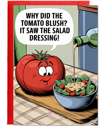 Why did the tomato blush? It saw the salad dressing!
